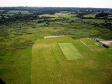 Aerial view of the field about 1 mile from Junction 17 of the M25